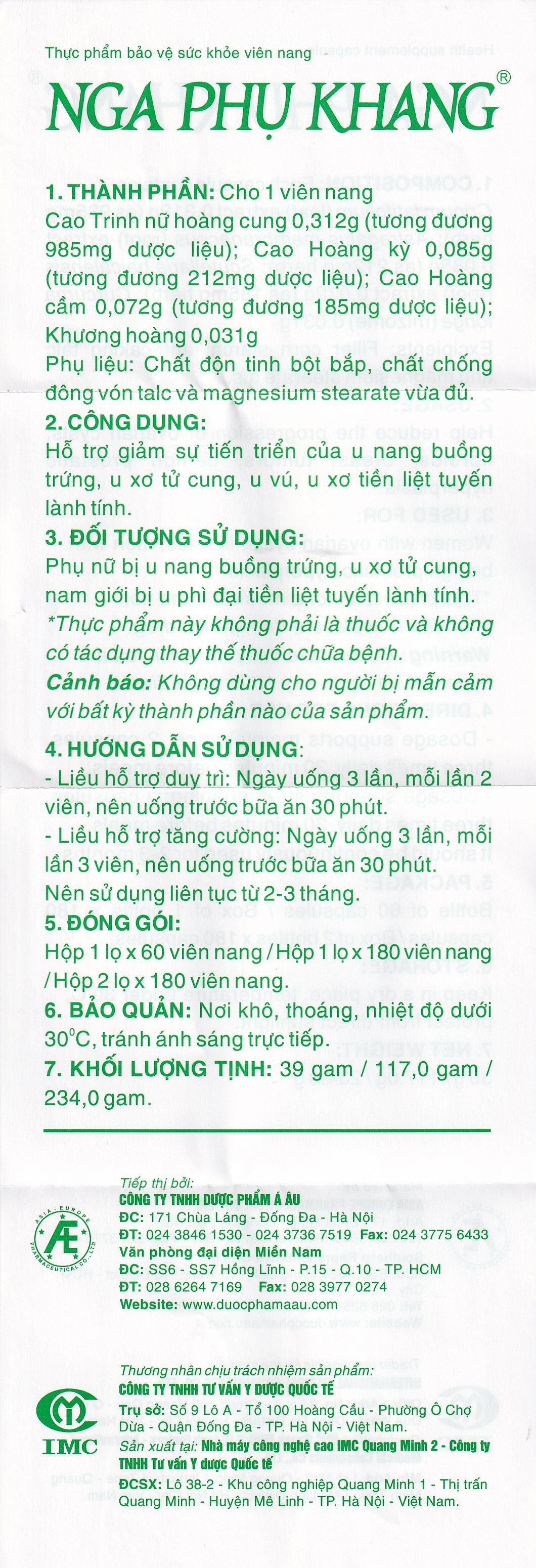 Hình ảnh Viên uống Nga Phụ Khang Dược Quốc Tế hỗ trợ giảm sự tiến triển của u nang buồng trứng (60 viên)
