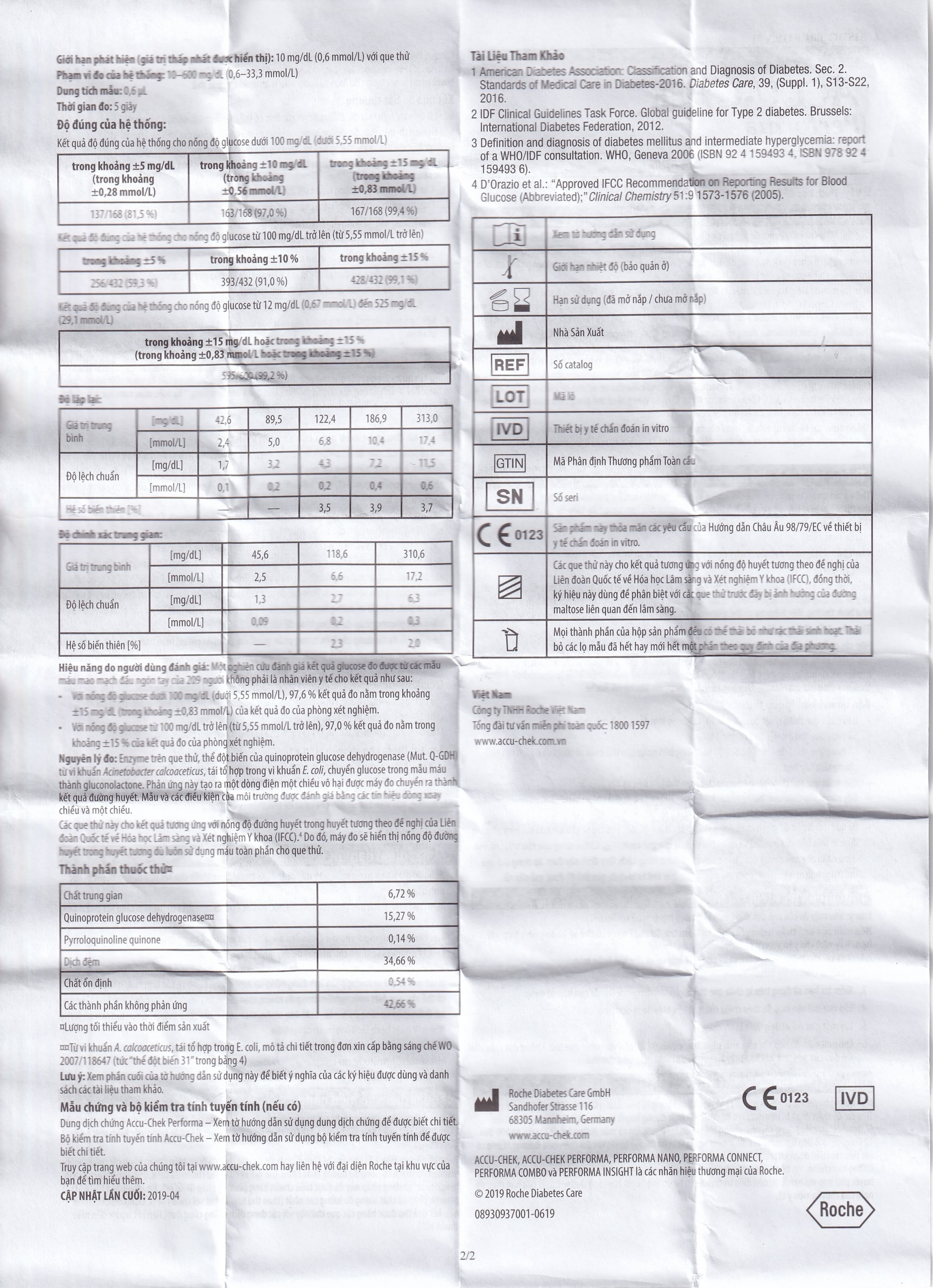 Hình ảnh Que thử đường huyết Accu-Chek Performa (50 que)