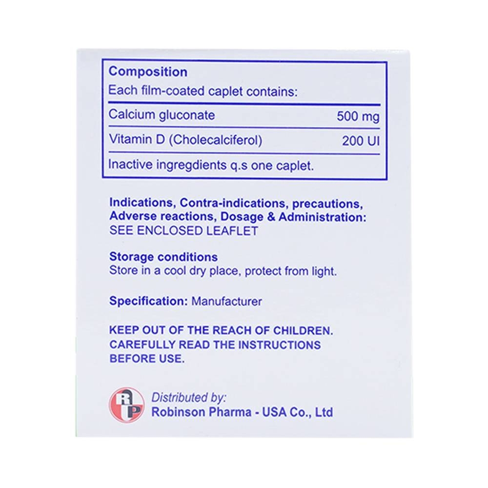 Hình ảnh Thuốc Calcium D Robinson phòng và điều trị loãng xương (10 vỉ x 10 viên)