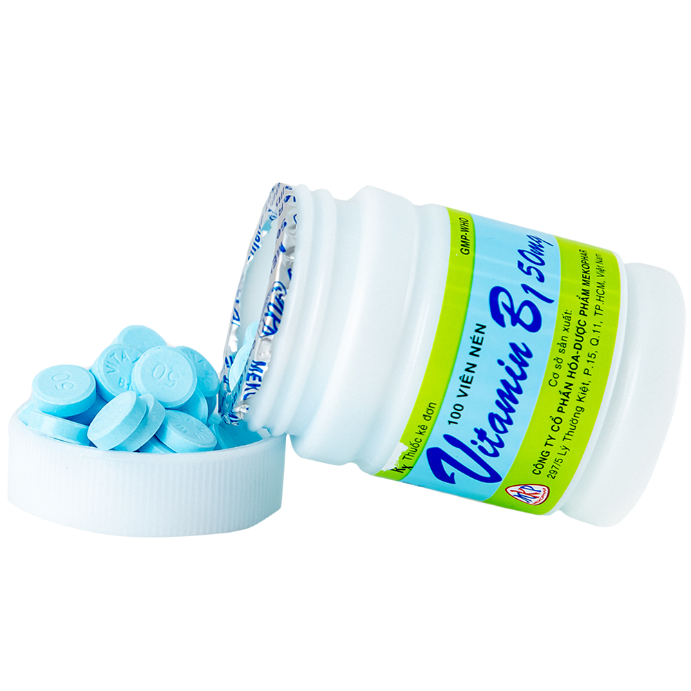 Hình ảnh Thuốc Vitamin B1 50mg Mekophar điều trị thiếu Vitamin B (100 viên)