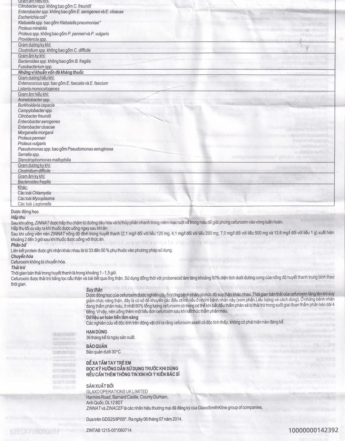 Hình ảnh Thuốc Zinnat tablets 125mg GSK điều trị các chứng nhiễm khuẩn (1 vỉ x 10 viên)