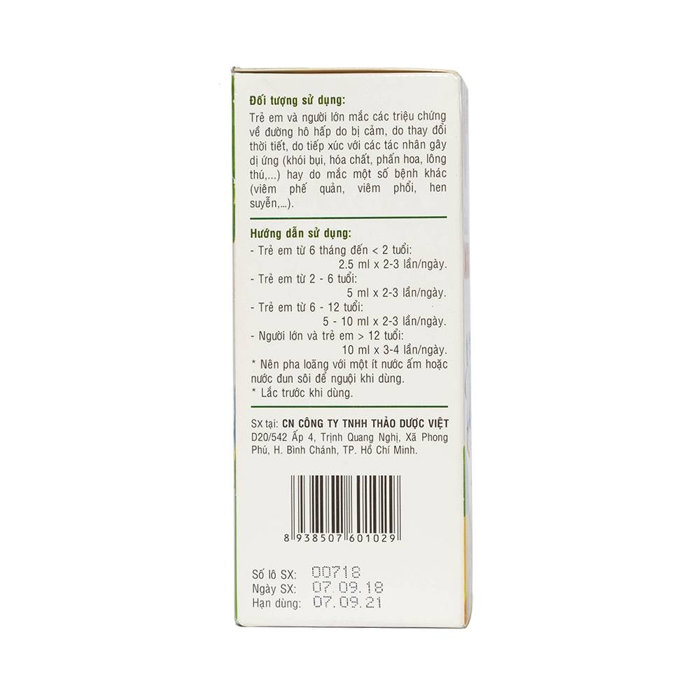 Hình ảnh Siro ho Ong Vàng Thảo Dược Việt hỗ trợ làm ấm và sạch họng, giảm ho (100ml)