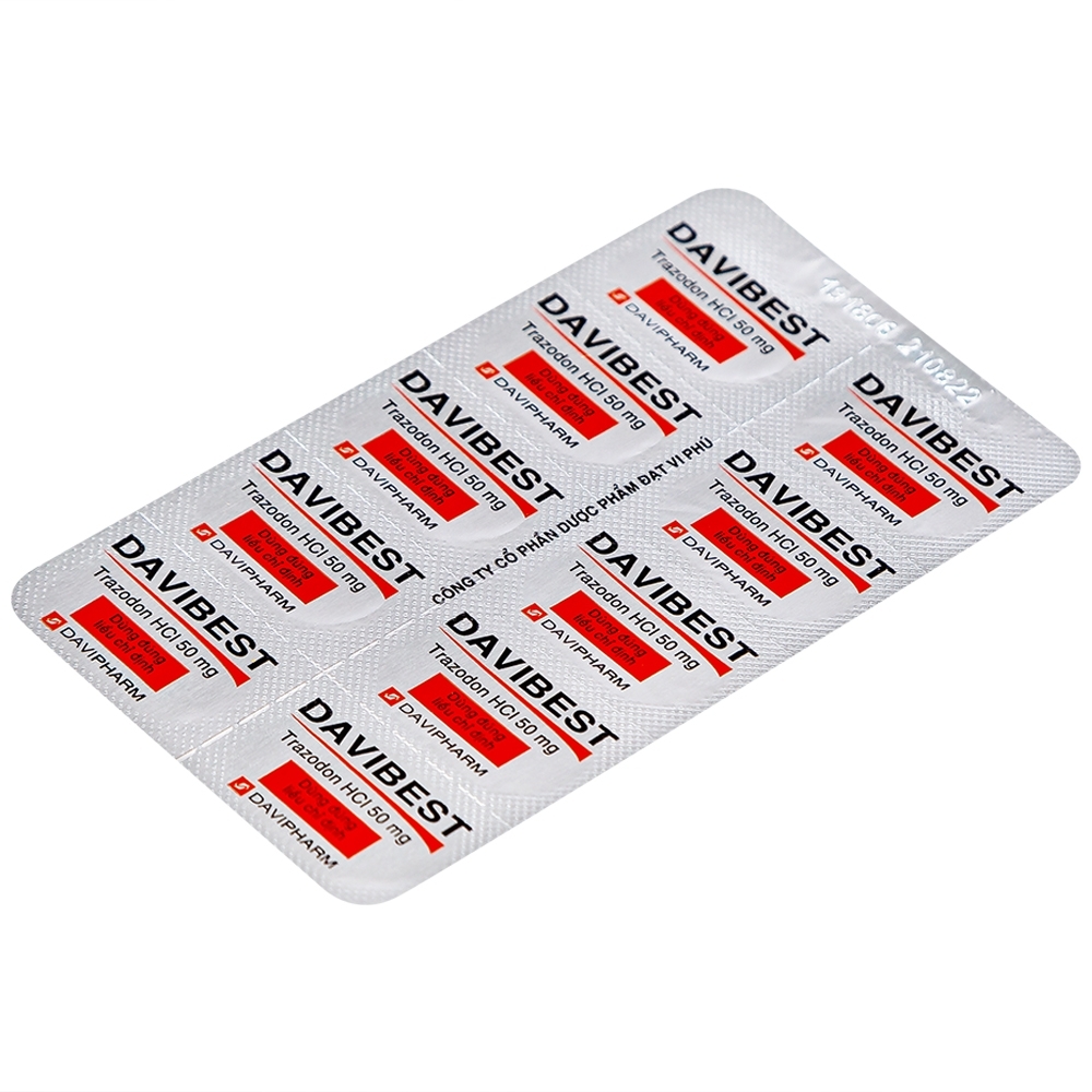 Hình ảnh Thuốc Davibest 50mg Davipharm làm giảm triệu chứng của tất cả các dạng trầm cảm (30 viên)
