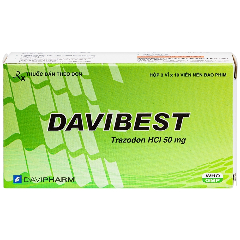 Hình ảnh Thuốc Davibest 50mg Davipharm làm giảm triệu chứng của tất cả các dạng trầm cảm (30 viên)