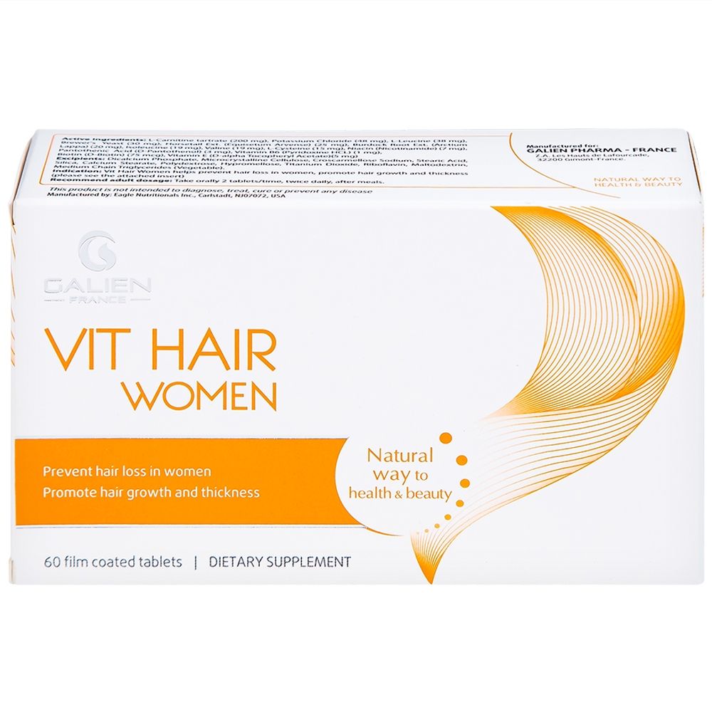 Hình ảnh Viên uống Vit Hair Women Galien hỗ trợ giảm rụng tóc dành cho nữ giới (4 vỉ x 15 viên)