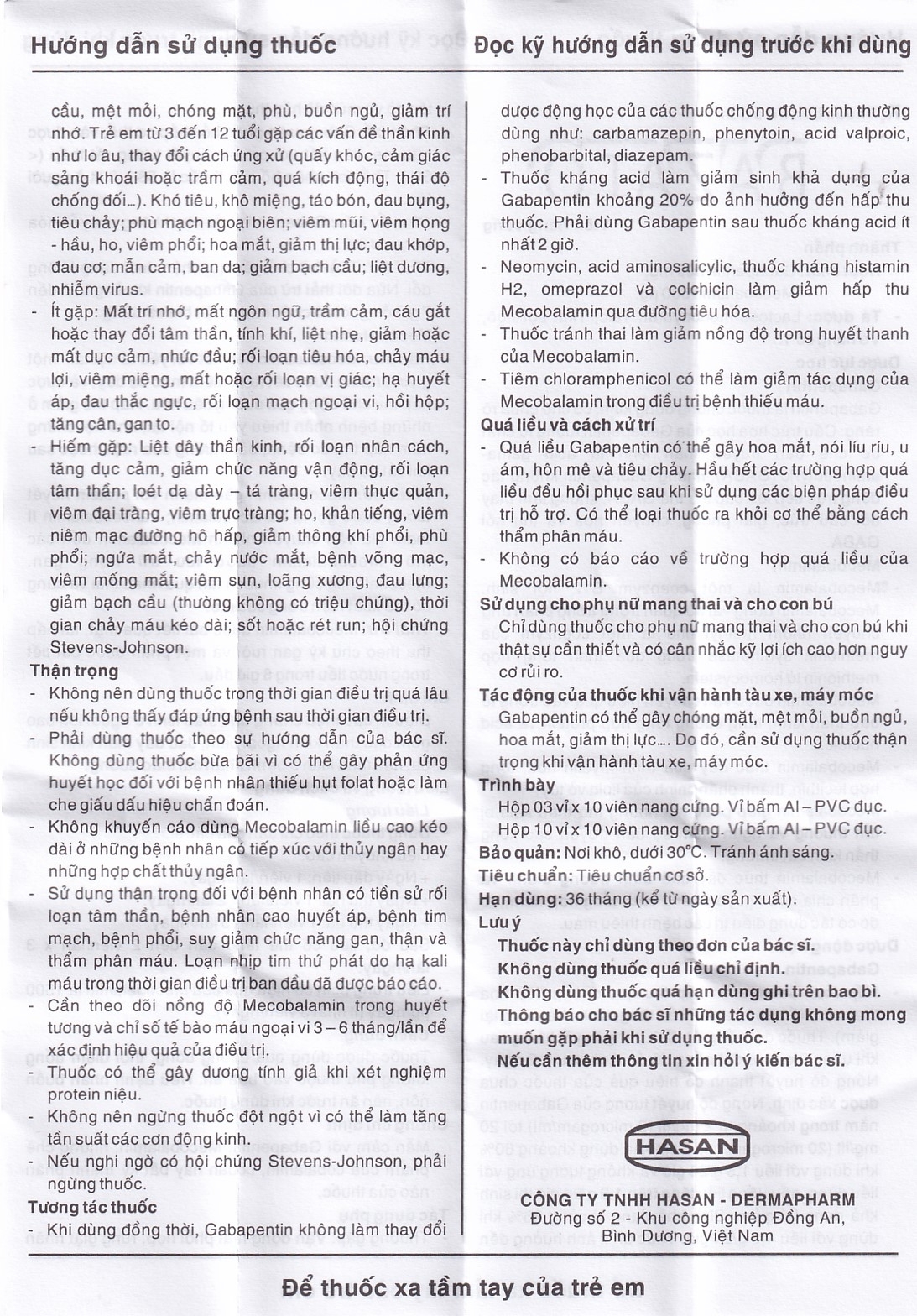 Hình ảnh Thuốc Bazato 300mg Hasan điều trị các triệu chứng đau thần kinh (3 vỉ x 10 viên)