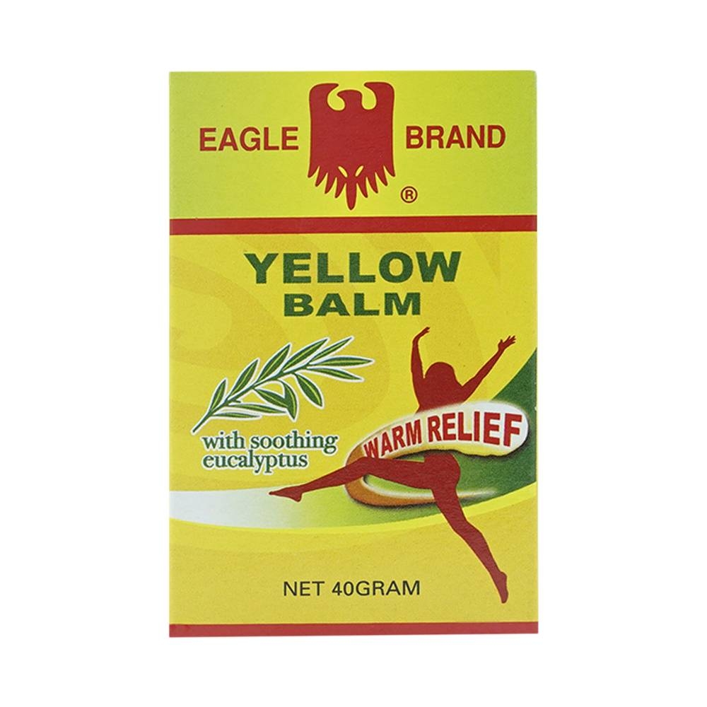 Hình ảnh Cao vàng Con Ó Eagle Brand Yellow Balm Borden giảm đau đầu, choáng váng, chóng mặt (12 hộp x 40g)