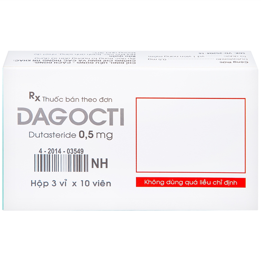 Hình ảnh Thuốc Dagocti 0.5mg Medbolide điều trị và phòng ngừa sự tiến triển của bệnh tăng sản lành tính tuyến tiền liệt (30 viên)