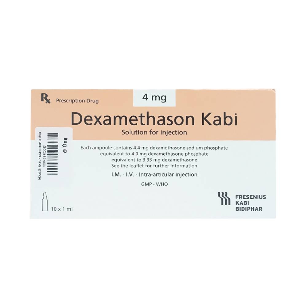 Hình ảnh Thuốc Dexamethason Kabi 4mg dùng trong dị ứng nặng (10 ống)