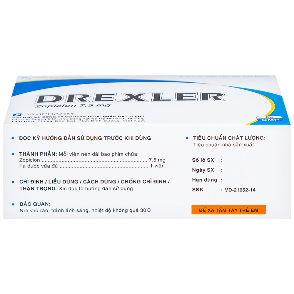 Hình ảnh Thuốc Drexler Davipharm điều trị ngắn hạn chứng mất ngủ (60 viên)