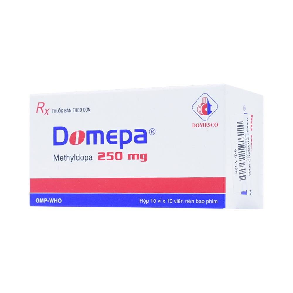 Hình ảnh Thuốc Domepa 250mg Domesco điều trị tăng huyết áp (10 vỉ x 10 viên)