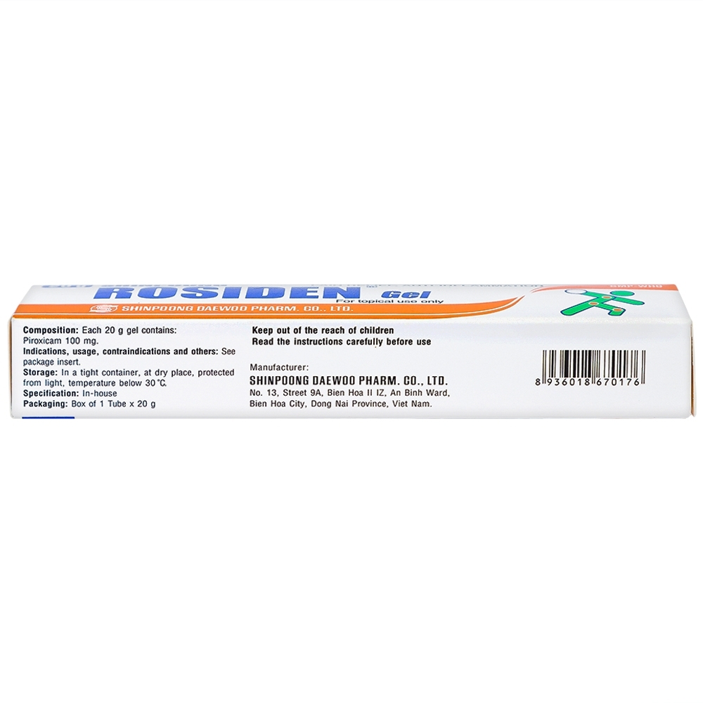 Hình ảnh Gel Rosiden Deawoo giảm đau và kháng viêm (20g)