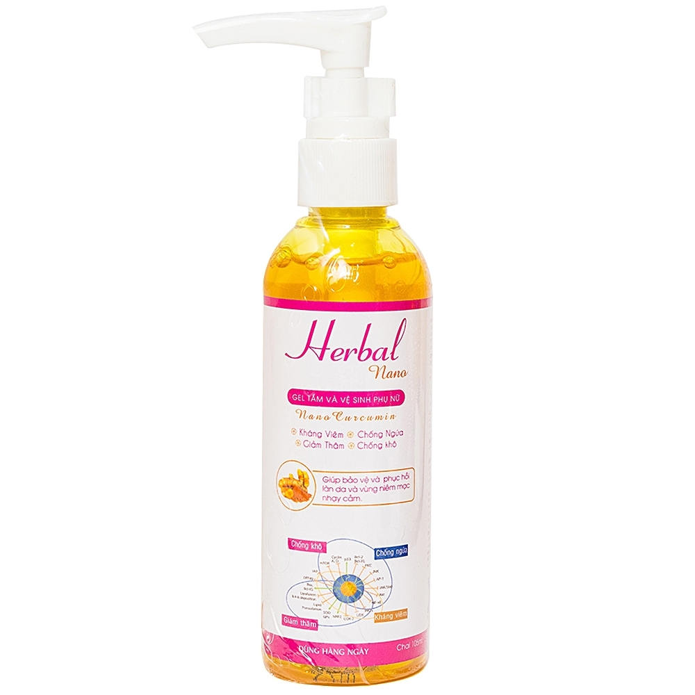 Hình ảnh Gel tắm và vệ sinh phụ nữ Herbal Nano Vinapharma giúp làm sạch, kháng viêm (105ml)