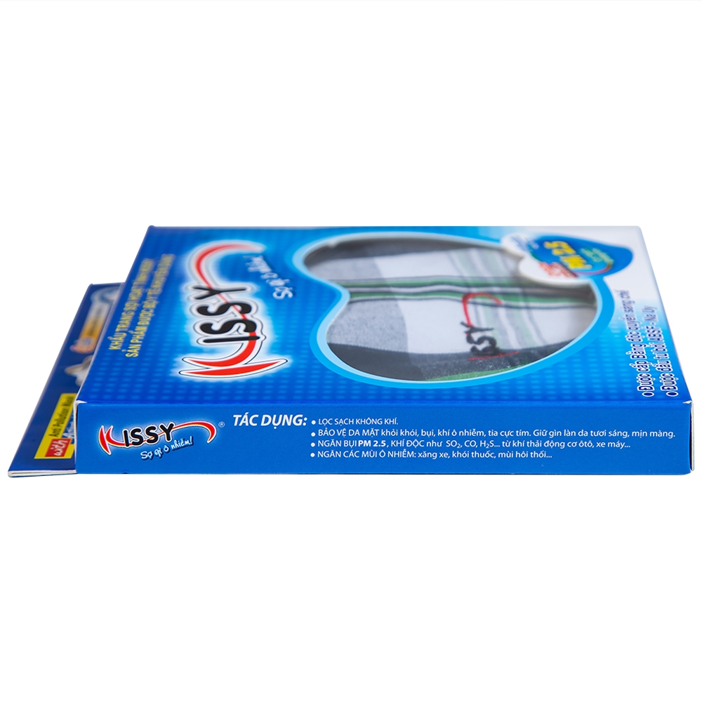 Hình ảnh Khẩu trang sợi hoạt tính Kissy size L 3 lớp giúp lọc sạch không khí, ngăn bụi, khí ô nhiễm