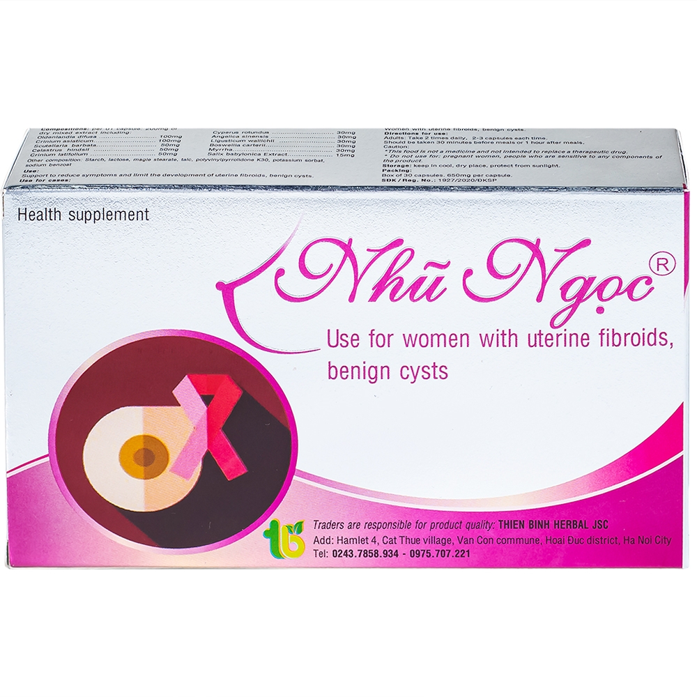 Hình ảnh Viên uống Nhũ Ngọc Thiên Bình hỗ trợ điều trị u vú, điều hòa kinh nguyệt (3 vỉ x 10 viên)