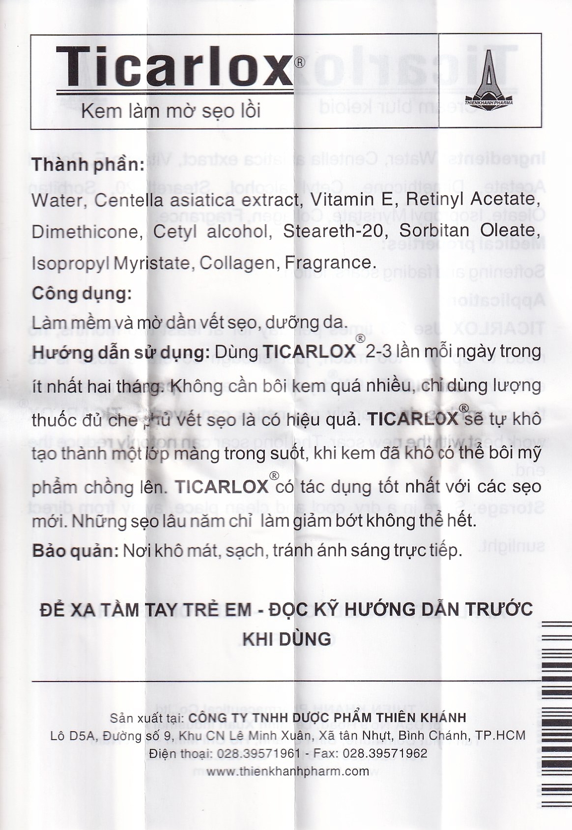 Hình ảnh Kem Ticarlox trị và làm mờ sẹo lồi (10g)