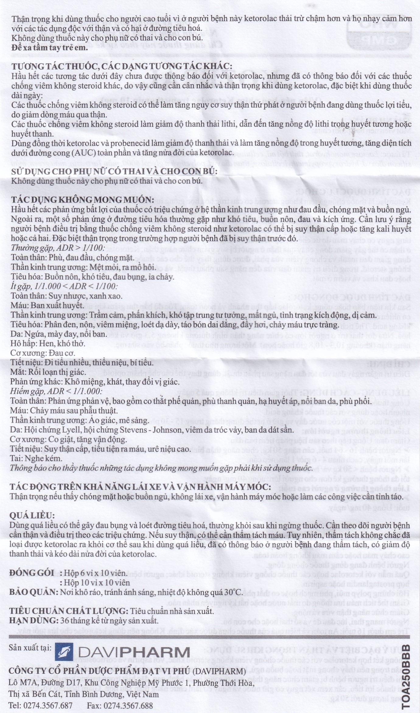 Hình ảnh Viên nén Kozeral 10mg DaviPharm điều trị đau vừa tới nặng sau phẫu thuật (6 vỉ x 10 viên)