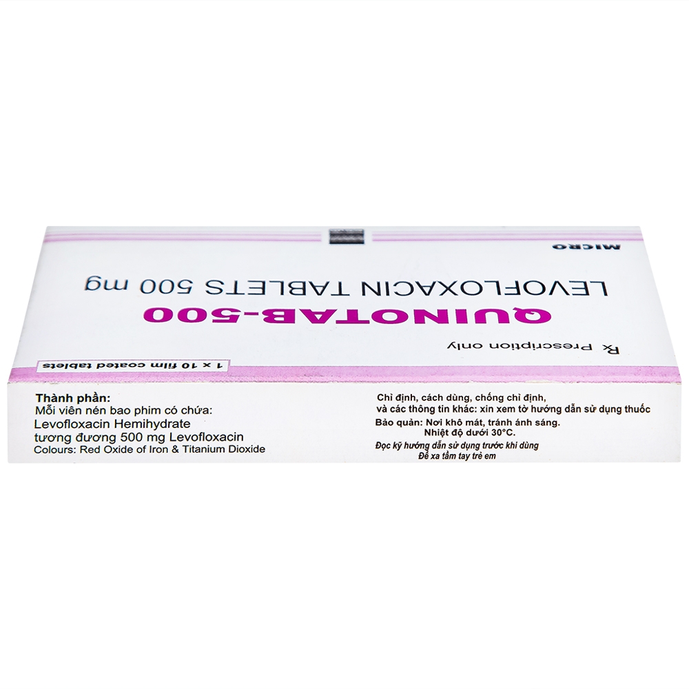 Hình ảnh Thuốc Quinotab-500 Micro điều trị các chứng nhiễm trùng (1 vỉ x 10 viên) 