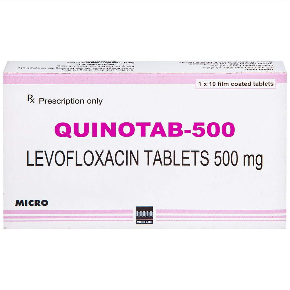 Hình ảnh Thuốc Quinotab-500 Micro điều trị các chứng nhiễm trùng (1 vỉ x 10 viên) 