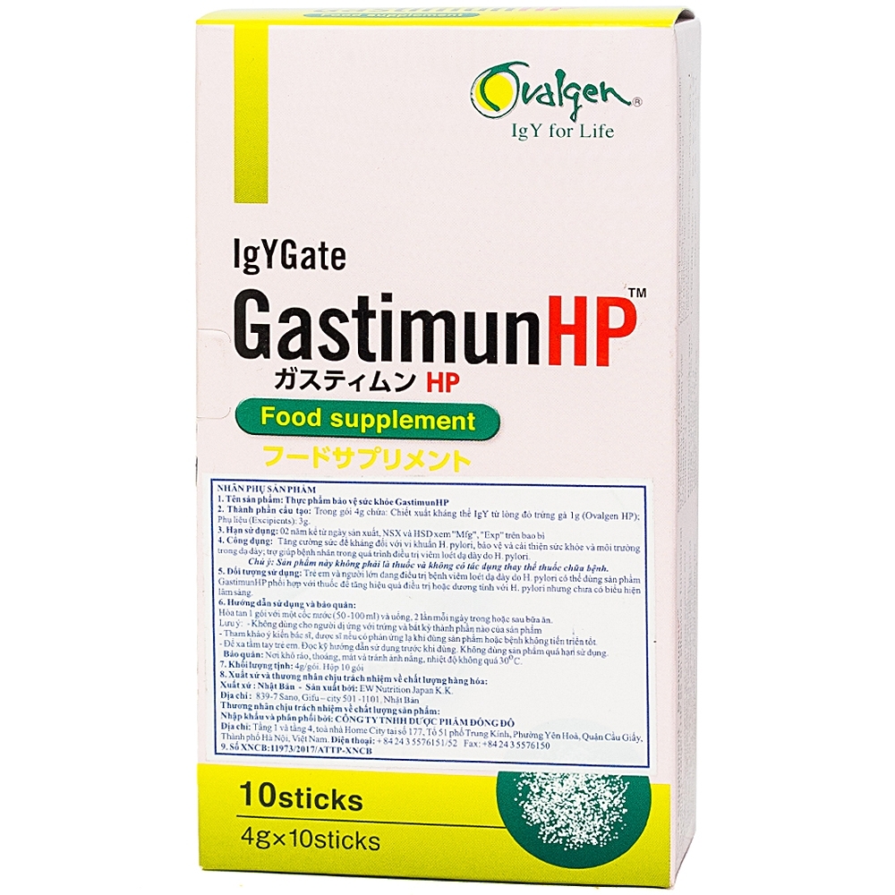 Hình ảnh Bột pha uống Gastimun-HP Ovalgen hỗ trợ điều trị viêm loét dạ dày do H. pylori (10 gói x 4g)