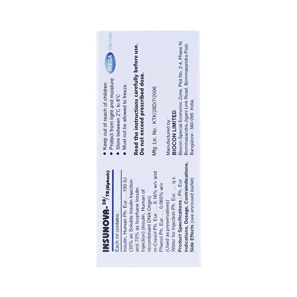 Hình ảnh  Thuốc tiêm Insunova 30/70 100IU MEGA We care điều trị đái tháo đường (10ml)