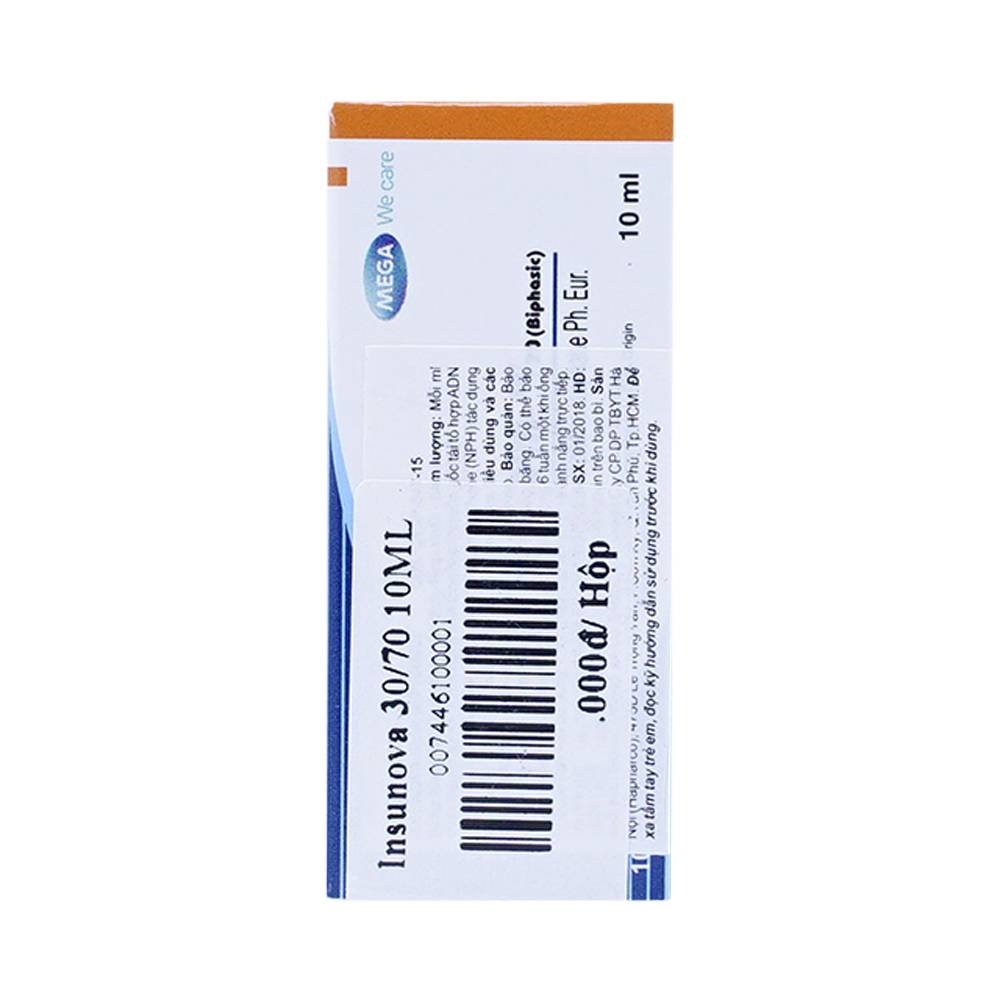 Hình ảnh  Thuốc tiêm Insunova 30/70 100IU MEGA We care điều trị đái tháo đường (10ml)