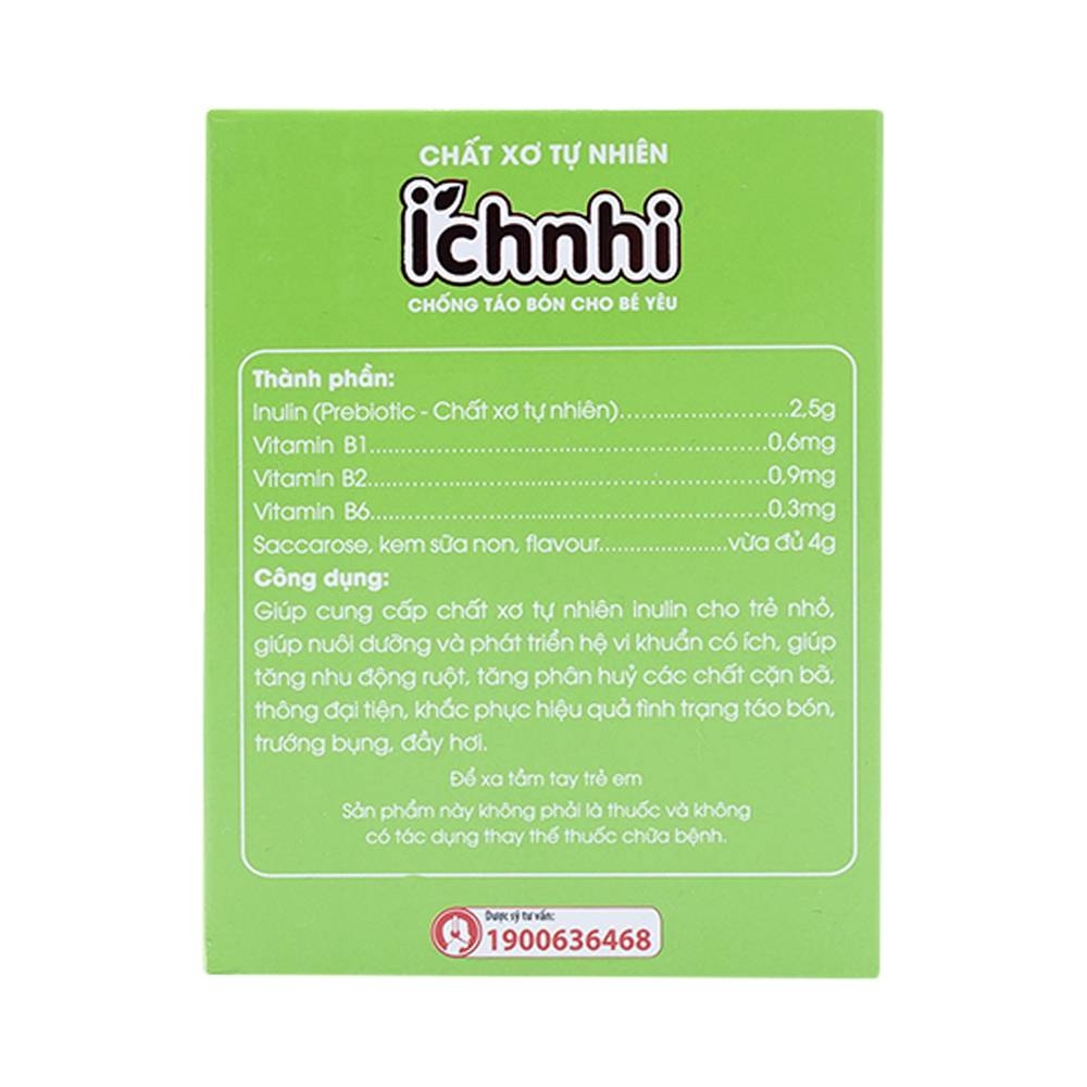 Hình ảnh Gói pha Ích Nhi Nam Dược chống táo bón, cung cấp chất xơ cho trẻ (20 gói)