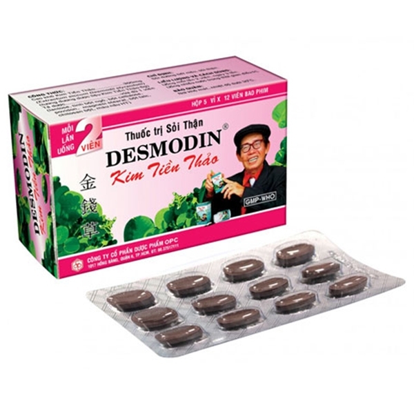 Hình ảnh Thuốc Desmodin Kim Tiền Thảo OPC điều trị sỏi đường tiết niệu, sỏi thận (5 vỉ x 12 viên)