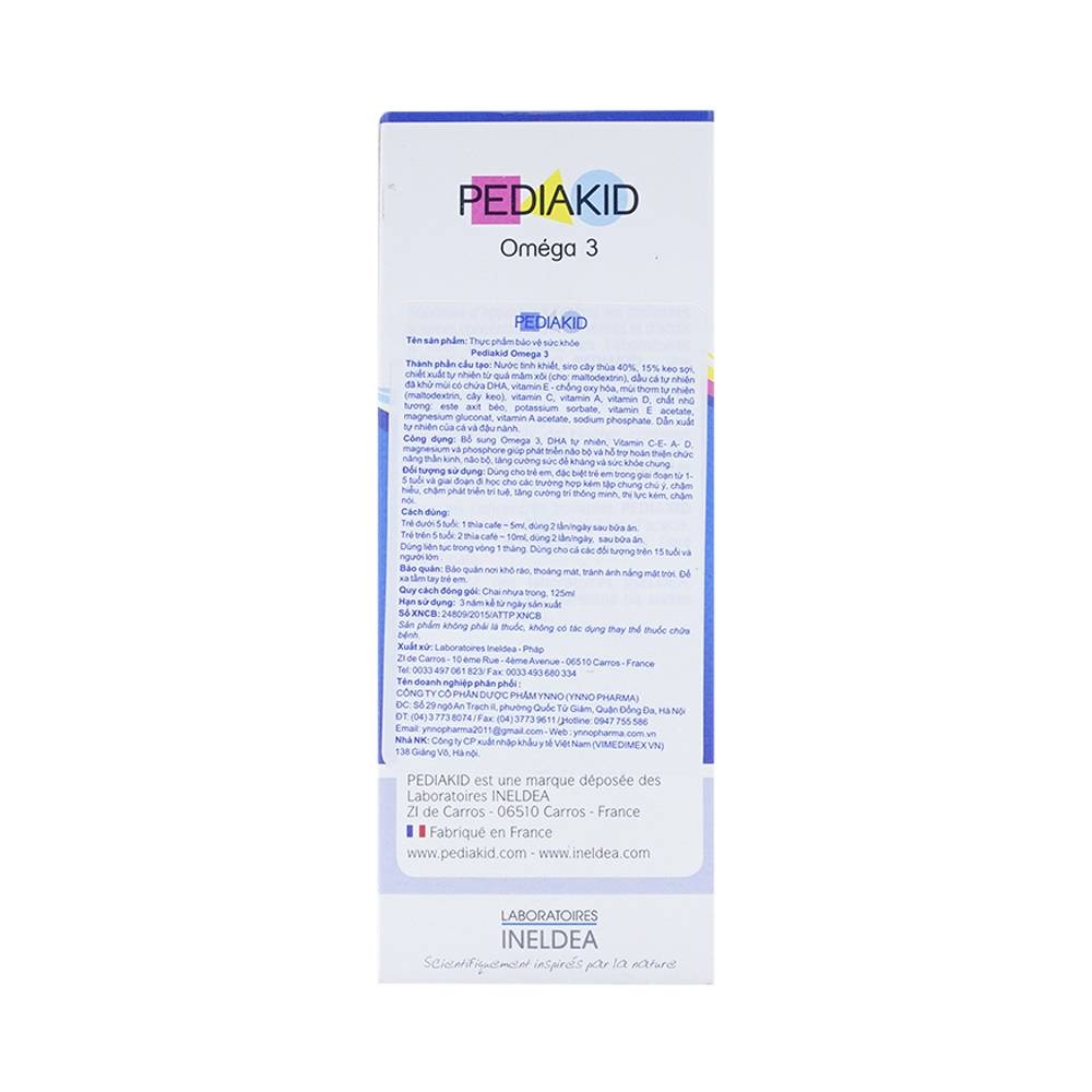 Hình ảnh Siro PediaKid Oméga 3 bổ sung Omega 3, DHA tự nhiên và các loại Vitamin (125ml)