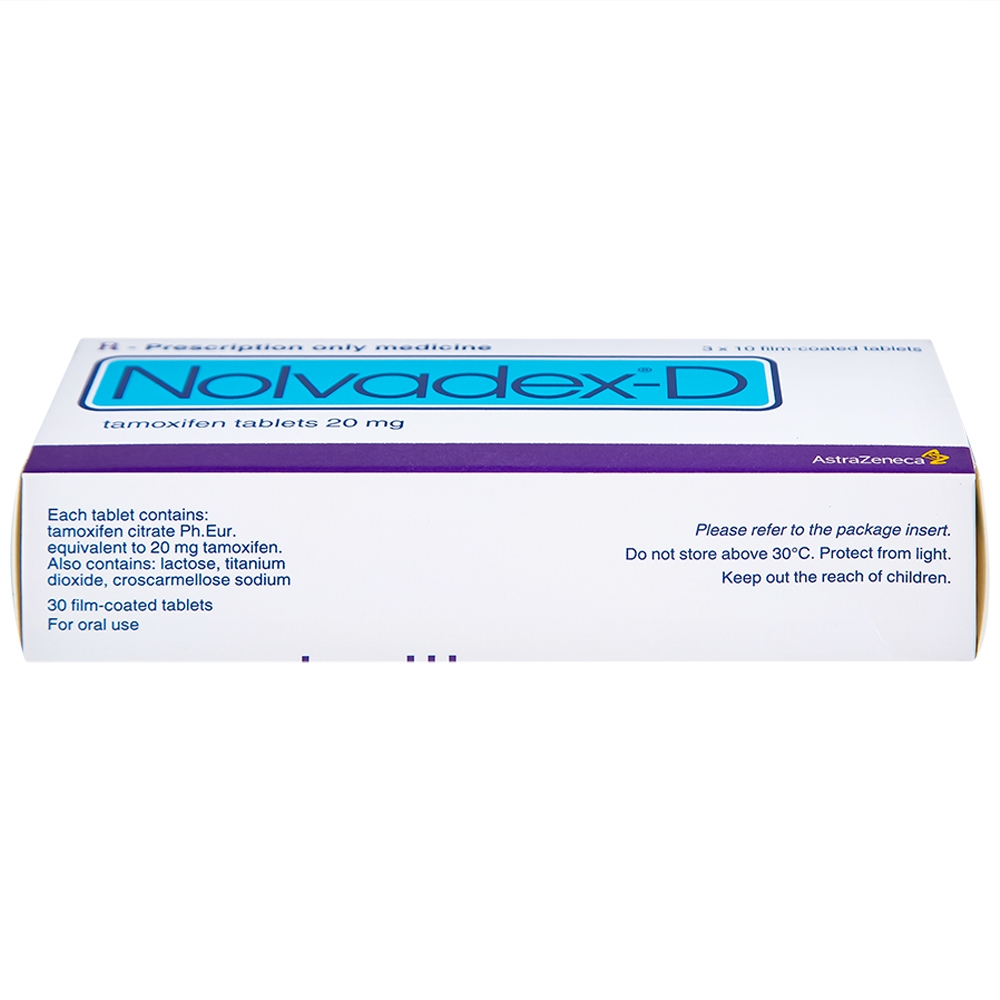Hình ảnh Viên nén Nolvadex-D AstraZeneca điều trị ung thư vú (3 vỉ x 10 viên)