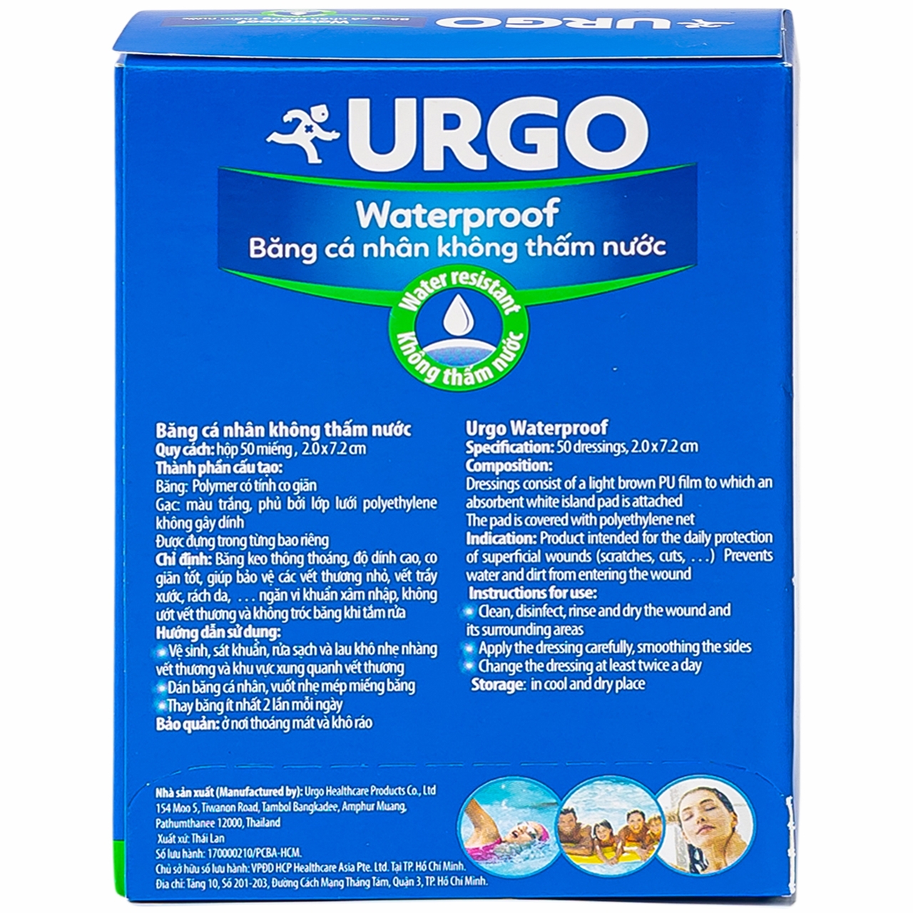 Hình ảnh Băng cá nhân không thấm nước Urgo Waterproof bảo vệ vết thương khỏi nước và vi khuẩn (50 miếng)