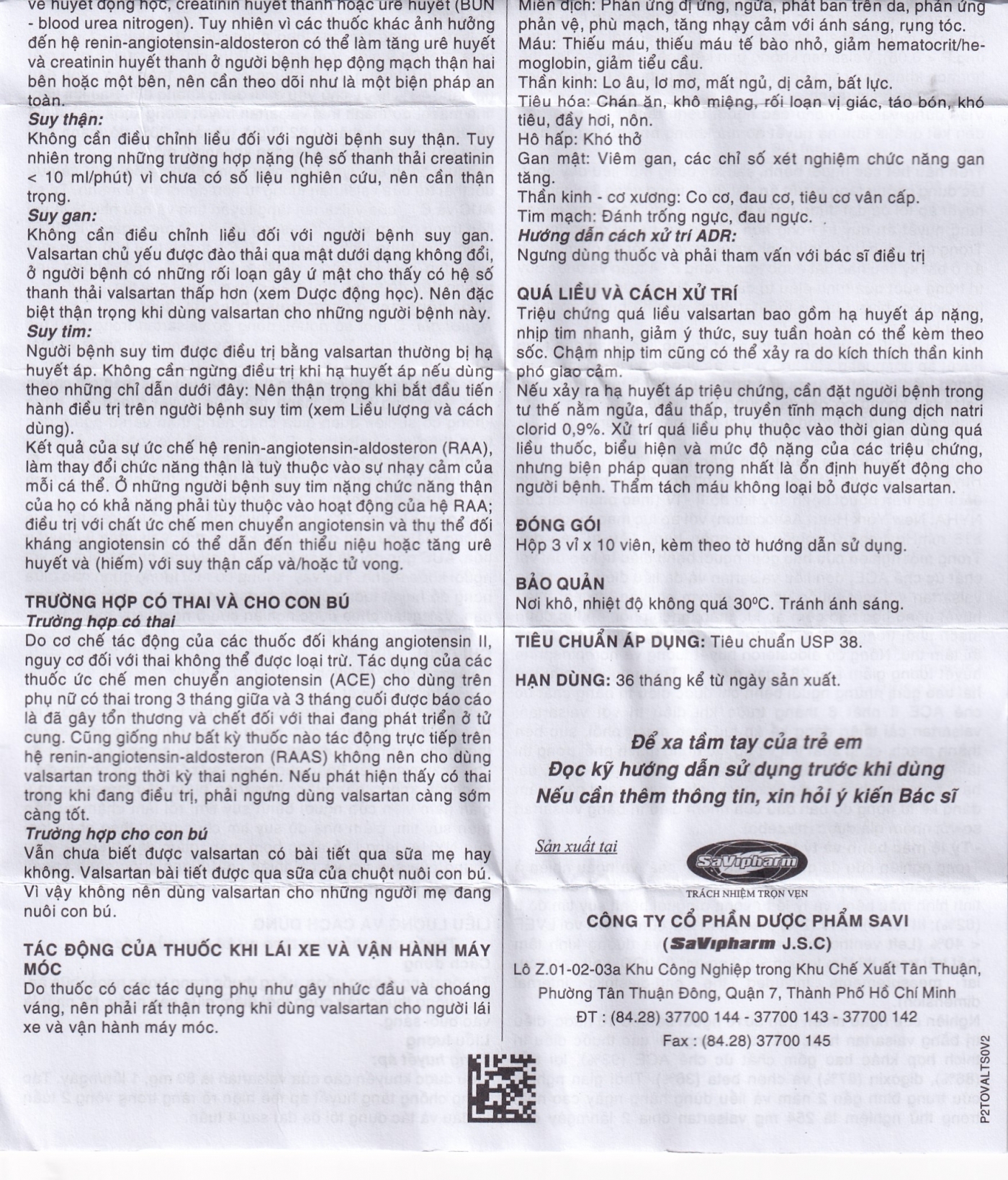 Hình ảnh Thuốc Savi Valsartan 80 điều trị tăng huyết áp, nhồi máu cơ tim (3 vỉ x 10 viên)