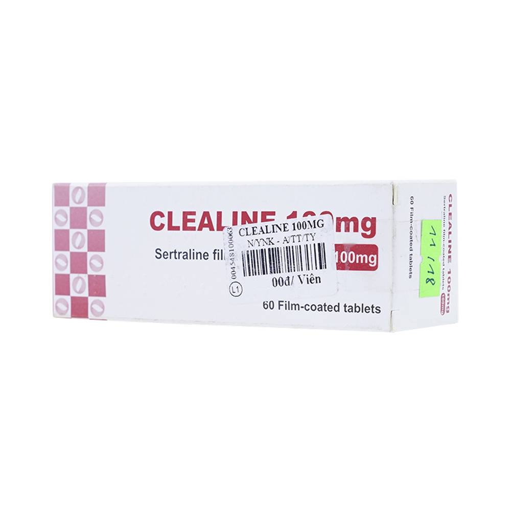 Hình ảnh Thuốc Clealine 100mg Atlantic điều trị triệu chứng trầm cảm, rối loạn cưỡng bức ám ảnh (6 vỉ x 10 viên)