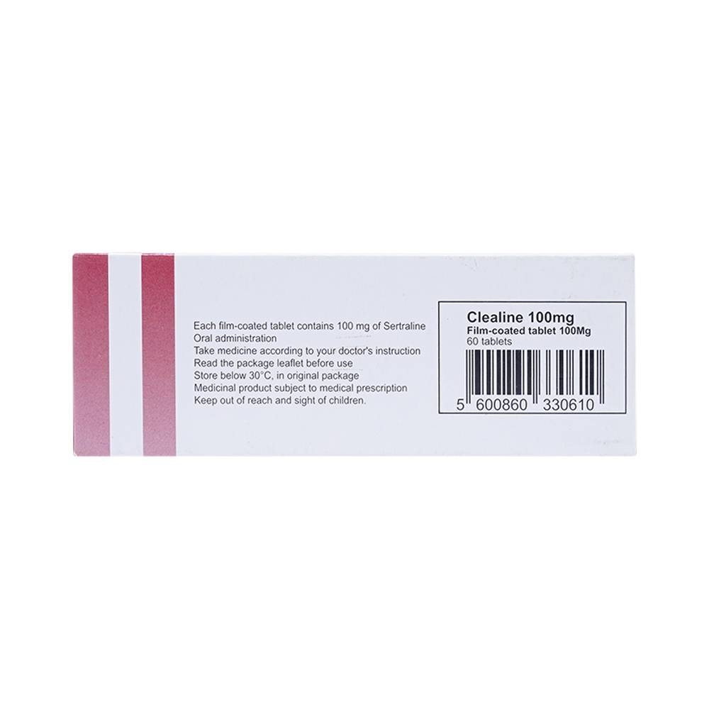 Hình ảnh Thuốc Clealine 100mg Atlantic điều trị triệu chứng trầm cảm, rối loạn cưỡng bức ám ảnh (6 vỉ x 10 viên)