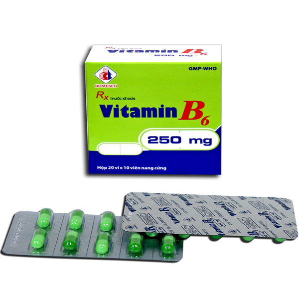 Hình ảnh Thuốc Vitamin B6 250mg Domesco điều trị thiếu máu (20 vỉ x 10 viên)