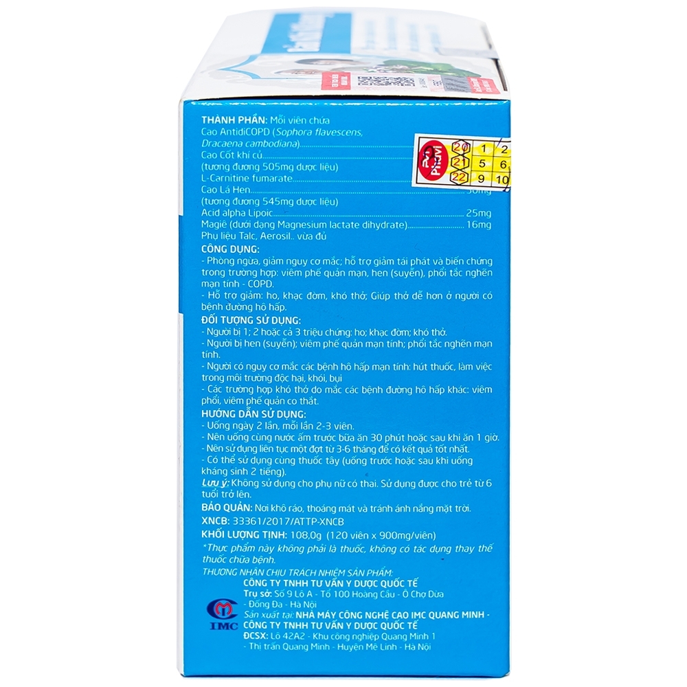 Hình ảnh Viên uống Bảo Khí Khang IMC hỗ trợ giảm ho, khạc đờm, khó thở (2 lọ)