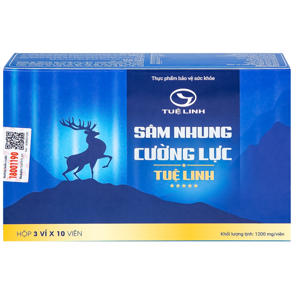 Hình ảnh Viên nén Sâm Nhung Cường Lực Tuệ Linh giúp bổ thận tráng dương, bổ khí huyết (3 vỉ x 10 viên)