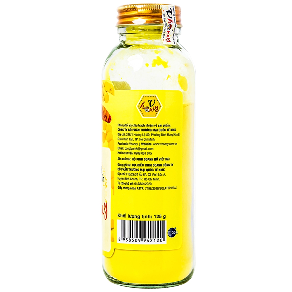 Hình ảnh Tinh Nghệ Nguyên Chất Vhoney hỗ trợ chức năng tiêu hóa, giảm tổn thương dạ dày và tá tràng (125g)