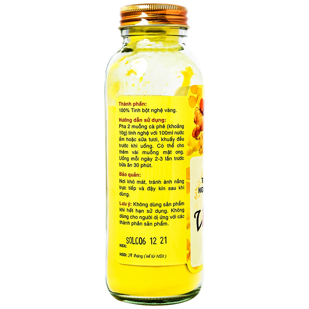 Hình ảnh Tinh Nghệ Nguyên Chất Vhoney hỗ trợ chức năng tiêu hóa, giảm tổn thương dạ dày và tá tràng (125g)