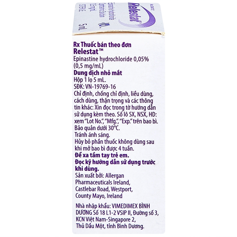 Hình ảnh Dung dịch Relestat Allergan điều trị và phòng ngừa ngứa mắt (5ml)