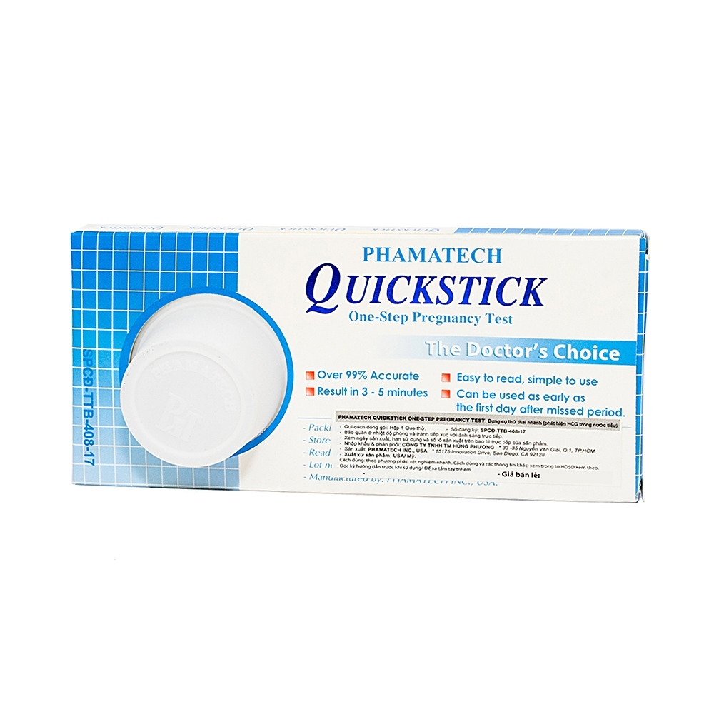Hình ảnh Que thử thai điện tử Quickstick One - Step Prehnancy Test Phamatech cho kết quả lên đến 99%