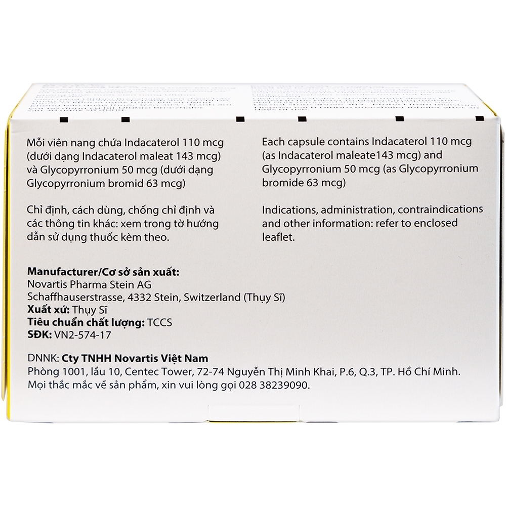 Hình ảnh Thuốc Ultibro Breezhaler Novartis điều trị giảm triệu chứng bệnh phổi mạn tính tắc nghẽn (5 vỉ x 6 viên)