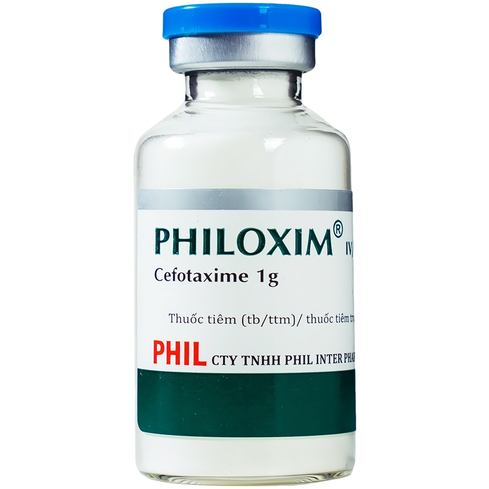 Hình ảnh Bột pha tiêm Philoxim 1g Phil Inter Pharma điều trị nhiễm trùng do các chủng vi khuẩn (10 chai)