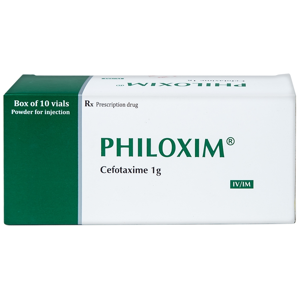 Hình ảnh Bột pha tiêm Philoxim 1g Phil Inter Pharma điều trị nhiễm trùng do các chủng vi khuẩn (10 chai)