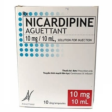 Hình ảnh Dung dịch tiêm Nicardipine Aguettant 10mg/10ml Laboratoire Aguettant điều trị tăng huyết áp ác tính (10 ống)