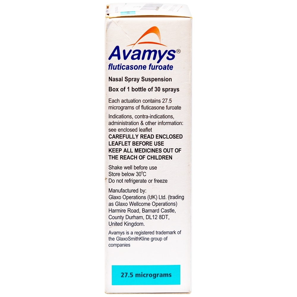 Hình ảnh Thuốc xịt mũi Avamys 27.5mcg GSK điều trị chảy nước mũi, xung huyết mũi (30 liều xịt)