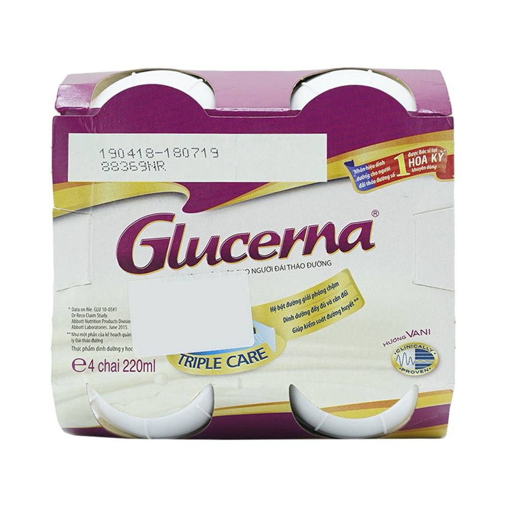 Hình ảnh Sữa Glucerna Abbott hương vani bổ sung dinh dưỡng đặc biệt cho người đái tháo đường (24 chai x 220ml)