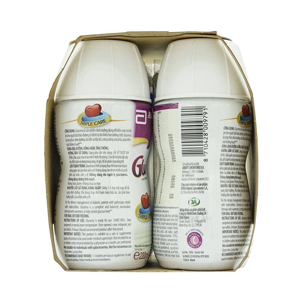Hình ảnh Sữa Glucerna Abbott hương vani bổ sung dinh dưỡng đặc biệt cho người đái tháo đường (24 chai x 220ml)