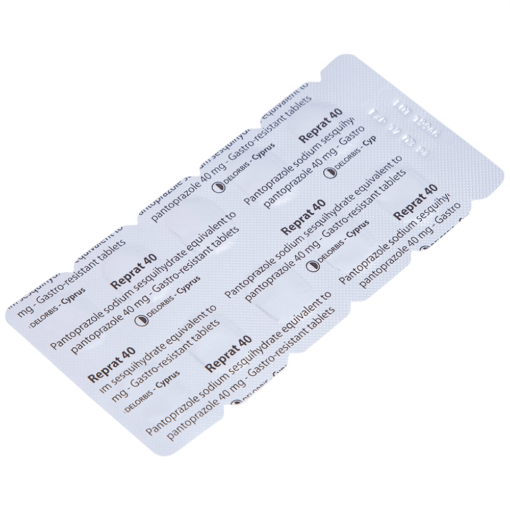 Hình ảnh Thuốc Reprat 40mg Delorbis điều trị trào ngược dạ dày, thực quản (2 vỉ x 10 viên)
