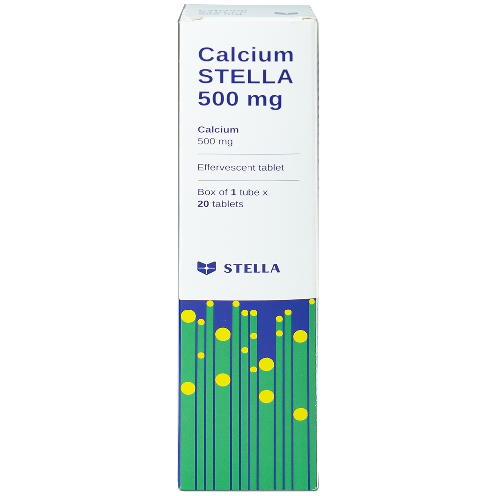 Hình ảnh Viên sủi Calcium Stella 500mg phòng và hỗ trợ điều trị loãng xương (20 viên)